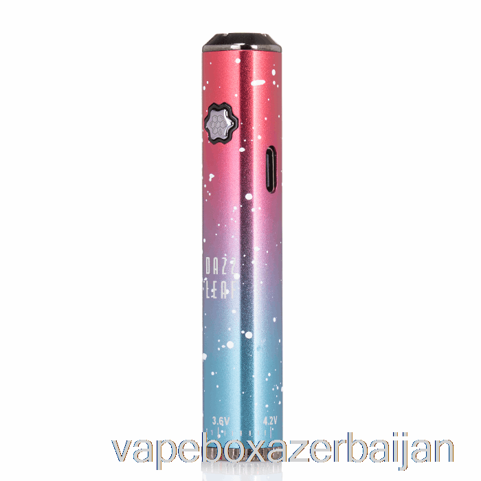 E-Juice Vape DAZZLEAF SQUARii Bottom Twist 510 Battery Coral Pink / Blue Splatter
